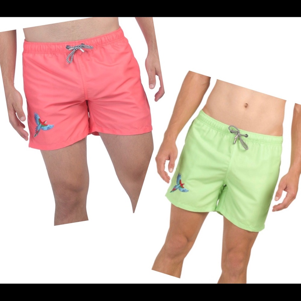 FRANKS AUSTRALIA  MACAW EMBROIDERED SWIM SHORTS
